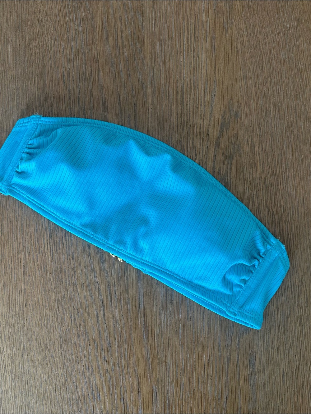 Xhilaration Turquoise Ribbed Bandeau Bikini Top